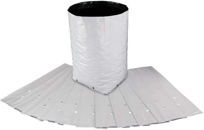 HTGSupply 5-Gallon Indoor/Outdoor White Poly Grow Bag Planters - 50-Pack
