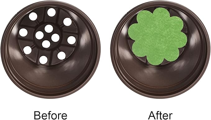 PATIKIL 5 Inch Plant Pot Hole Pad, 30 Pack Non-Woven Fabric Flower Shape Bonsai Bottom Soil Mat, Green
