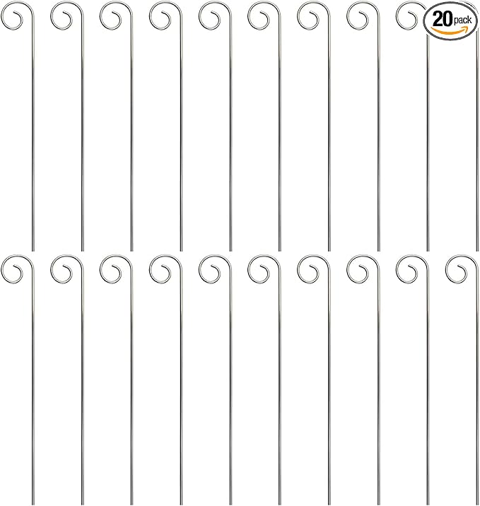 20 Pcs 20cm Garden Plant Label Hooks, Markers Stake, Plant Sign Stake Rustproof Deformed Garden Plant Sign Hooks Hanging Rods for Planter, Flower, Plant Support Stakes