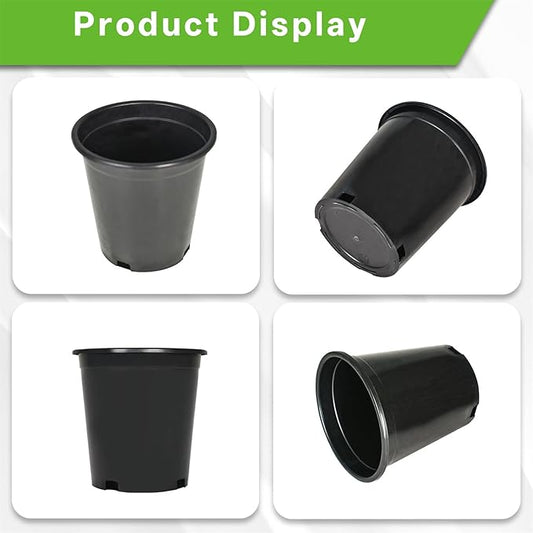 Nursery Pots with Drainage Holes Pack of 10 Pcs 1 Gallon and Plant Label Flexible Seedling Pots Seed Starting Planter for Indoor Outdoor Flowers Succulents Cactus