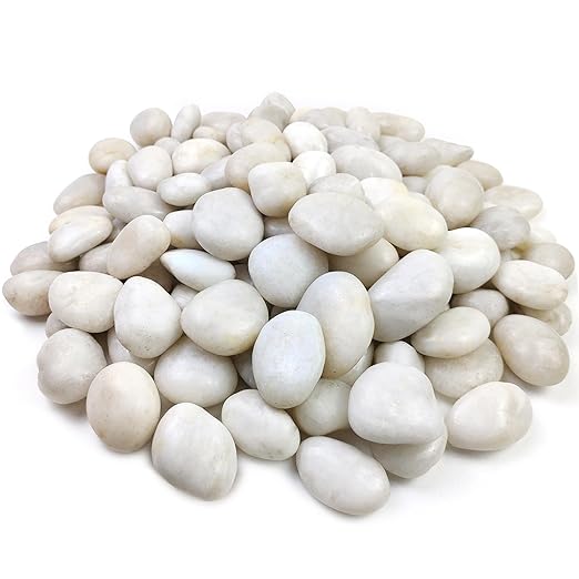 40 lbs White River Rocks for Landscaping, 2-3 Inch Polished Pebbles for Indoor Plants, Decorative White Stones for Planters, Vase, Aquarium, Fish Tank and Garden