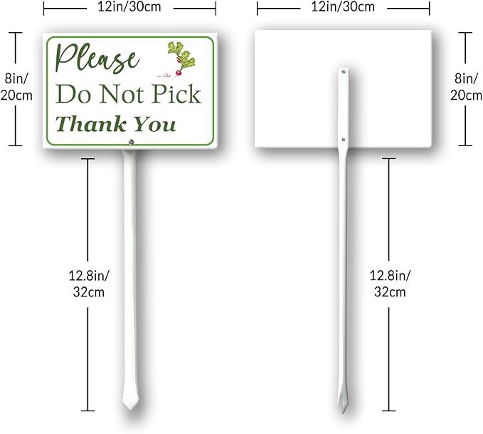 Boylee (8X12) IN Please Do Not Pick Radish Thank You Yard Sign With Stake Rustproof Aluminum Fruit Vegetable Signs Stand for Home Orchard Garden Outdoor Decoration
