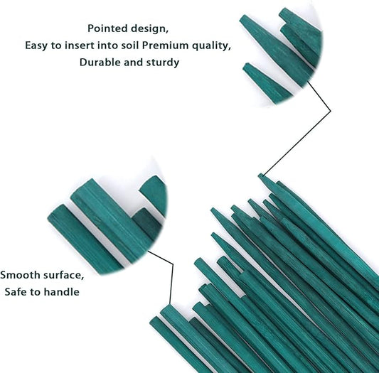 Green Bamboo Plant Stakes, Plant Sticks Support for Indoor and Outdoor Plants, Garden Wood Sturdy Bamboo Sticks, Floral Plant Support Stakes for Garden Plants 25 Pack(15 Inches)