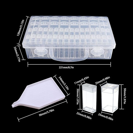 CDIYTOOL Seed Storage Box, Transparent Clear Seed Beads Container Plastic Seed Storage Organizer Reusable Storage Container for Flower Vegetable Seed Small Containers with Lid (48 Slot Square Small)