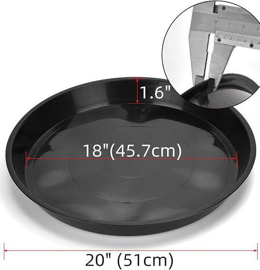 Black Plant Saucer 20 Inches for Indoors/Outdoors, 3 Packs Bonsai Planter Pot Saucer 18 Inches Base Extra Large Plant Trays for Pots.