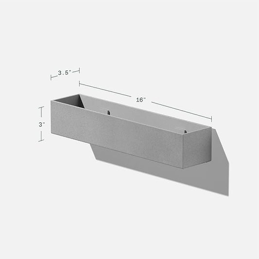Veradek Forma Series Trough Hanging Planter - Rectangular Planter for Window Sill/Wall Decor | Made from Plastic-Stone Material | Modern Décor for Succulents, Indoor Small Plants