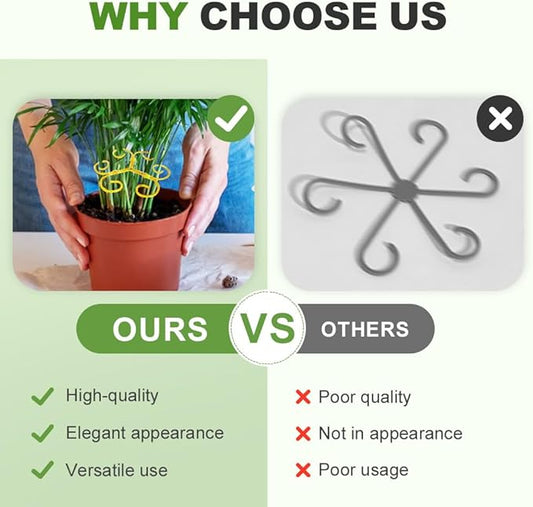 Plant Stem Support Set, 2025 New Reusable Plastic Climbing Plant Support Plant Trellis 3/6 Pcs, Upgrade Climbing Houseplant Support Stakes for Indoor Plants Stem Holder (3, Round Goldern)