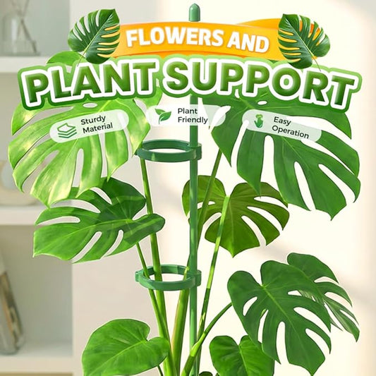 Extendable Plant Stakes, 17 Inch Plant Support Stakes with Clips, Sturdy Plant Stakes for Indoor Outdoor,Garden Sticks for Tomato,Orchid,Climbing Plants (30cm, 5Pcs)