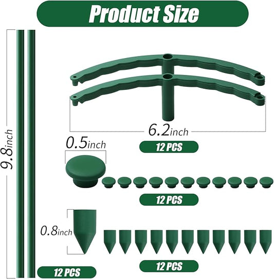 Uzoli 12 Pack Plant Support Stakes Sets - Versatile Plant Cages, Stackable 3 Tier Garden Flower Support,Plant Stakes for Indoor Outdoor Plants Tomato, Peony, Monstera, Hydrangea, Climbing Plants