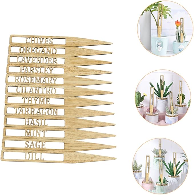 12Pcs Wooden Plant Labels Reusable Decorative Garden Tags for Potted Plants Gardening Labels for Garden Decorations Markers