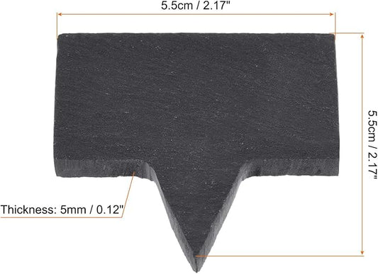 PATIKIL Plant Labels with Pen, 5Pcs Slate Square Shape Marker Tags for Outdoor Indoor Garden
