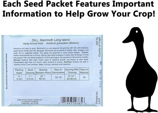 Set of 10 Assorted Vegetable & Herb Seed Packets - Create a Deluxe Garden Heirloom Seeds - 100% Non-GMO (10)
