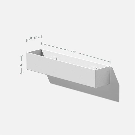 Veradek Forma Series Trough Hanging Planter - Rectangular Planter for Window Sill/Wall Decor | Made from Plastic-Stone Material | Modern Décor for Succulents, Indoor Small Plants