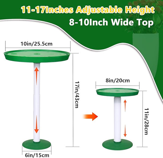 Adjustable Height Planter Inserts for Large Pots, Portable Planter Filler Plant, Lift Inserts for Indoor Outdoor Tall Taper Flower Pot, (11-17” Rise, 6" Base, 8" or 10" Top) (Green, shorts)