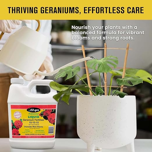 Geranium Fertilizer by EZ-GRO | 15-15-15 is a Plant Food for All Geranium Plants