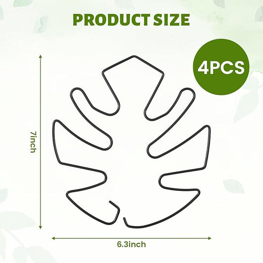 4 PCS Monstera Plant Support, Plant Support Stakes for Indoor Plants Plant Stem Support Metal Monstera Plant Stabilizer Holder Plant Clips for Climbing Plants Support for Thriving Growth