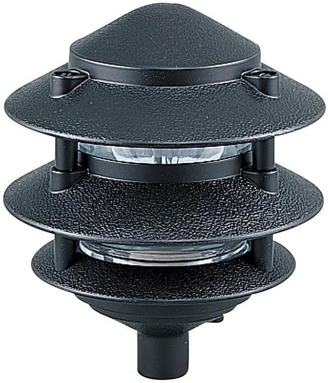 Generation Lighting 9226-12 Single-Light Outdoor Path Fixture with Clear Glass, Black