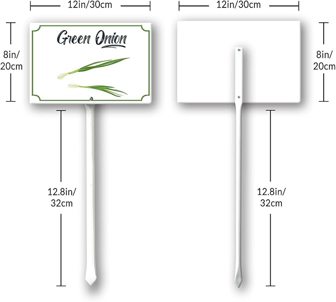 Boylee Green Onion Garden Signs 8x12inch Aluminum Yard Signs With Stake