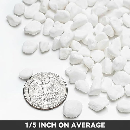 Onlyfire 10lb White Pebbles,1/5" Natural Decorative River Rocks Aquarium Gravel for Indoor Plants, Vases, Succulents and Outdoor Garden Landscaping