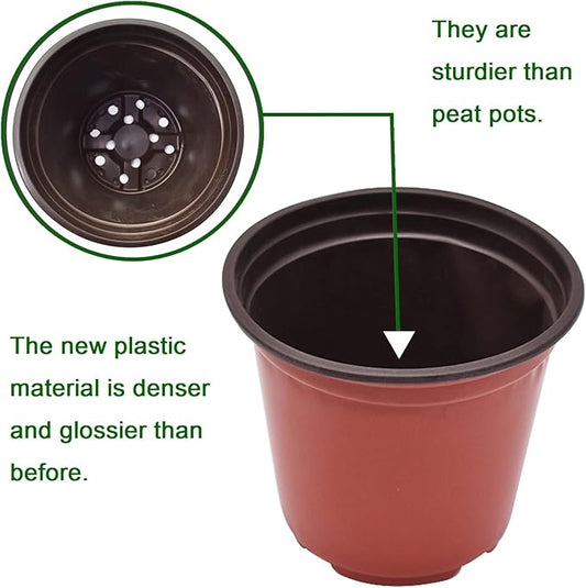 100 Pcs Nursery Seedlings Pots - 3.5 Inches Seed Starting Pot Flower Plant Container for Succulents, Seedlings, Cuttings, Transplanting