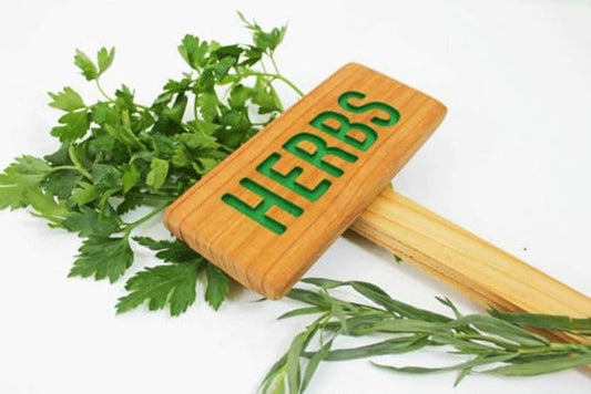 HERBS Garden Sign, Painted & Oil Sealed Cedar wood, Wooden Garden Sign, Herb Garden Marker, Custom Garden Sign, Personalized Marker
