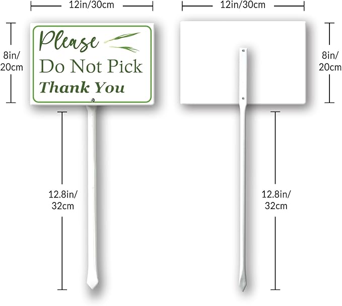 Boylee (8X12) IN Please Do Not Pick Green Onion Thank You Yard Sign With Stake Rustproof Aluminum Fruit Vegetable Signs Stand for Home Orchard Garden Outdoor Decoration