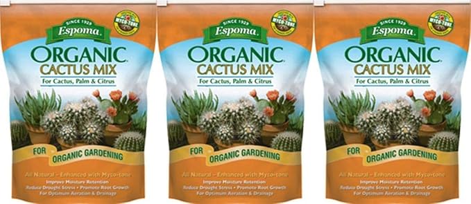 Espoma CA4 4-Quart Organic Cactus Mix, 3 Pack