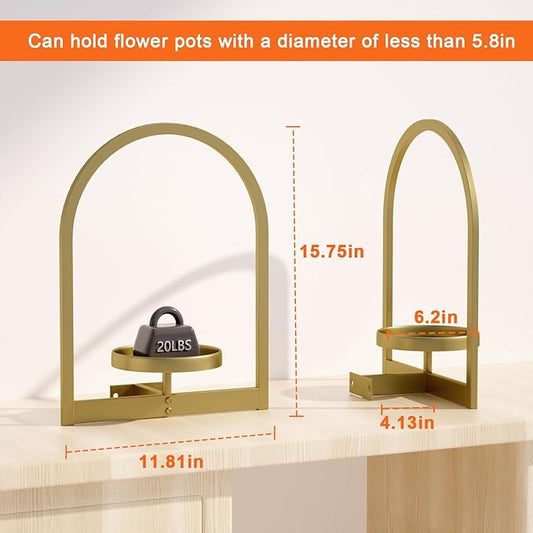 Wall Plant Holder, Wall Planter for Indoor Plants, Window Plant shelves for Multiple Plants Indoor Outdoor, Framed Plant Holder for Home Decor (2 Pack)