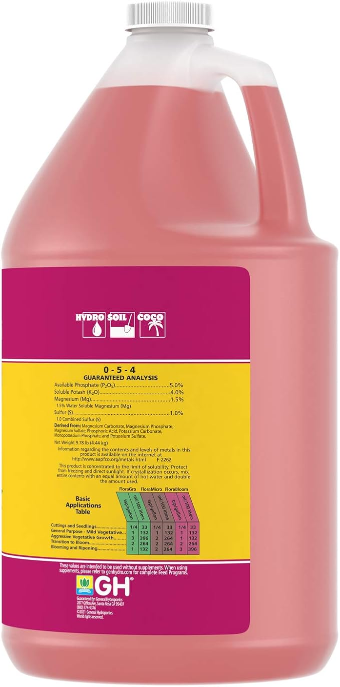 General Hydroponics 718015 FloraBloom, 1 Gallon, Magenta