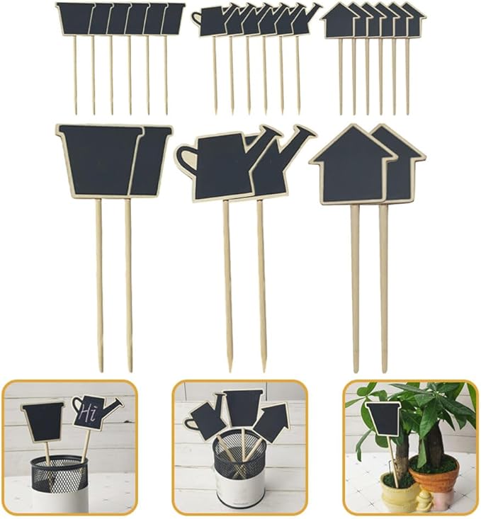 HOMSFOU Mini Chalkboard Sign Set 30pcs Chalkboard Tags for Decor Wedding Party Daily Reminder