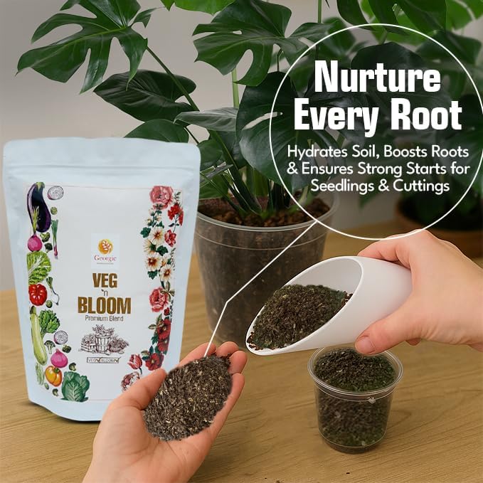 Veg N Bloom Natural Potting Mix for Vegetables, Herbs, Flowers & Houseplants (1 lb)