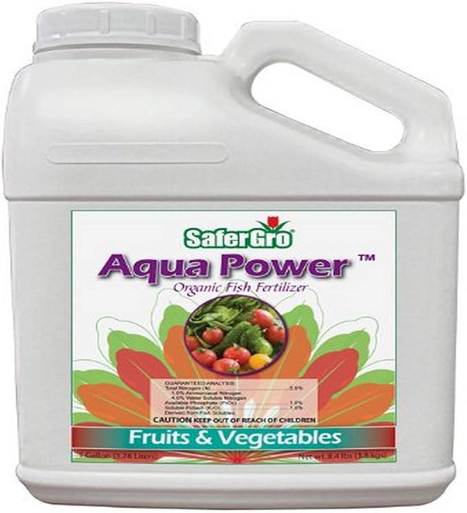 Safer Gro 4336441631 Aqua Power Certified Organic Fish Emulsion Concentrate, 1-Gallon