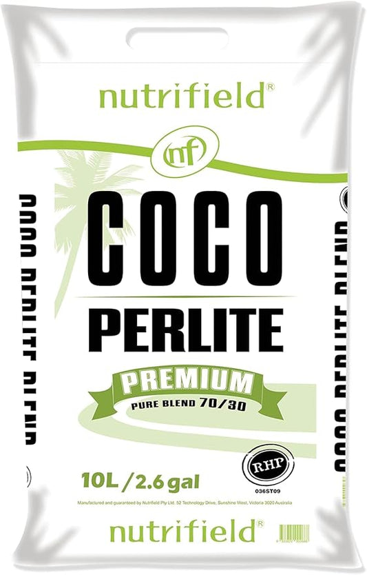 Nutrifield 4 Bags Coco Coir Perlite 70/30 Plus Coco Part A 5 Liter and Coco Part B 5 Liter Bundle Deal