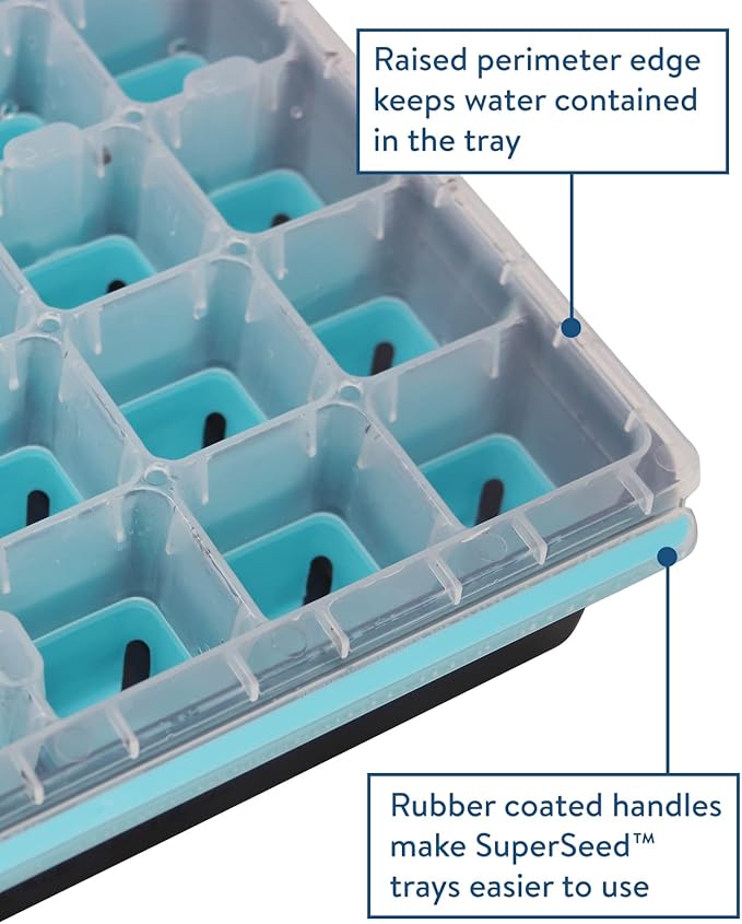 Burpee, 9 Quarts | Premium Organic Potting Natural Soil Mix Food & SuperSeed Seed Starting Tray | 36 Cell Reusable Seed Starter Tray