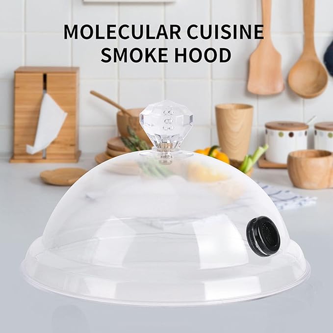 Smoke Infuser Cover, Smoke Infuser Hood, Home Smoking Dome Cover Kitchen Cooking Smoke Acrylic Hood Smoke Infuser Cloche Lid for Smoker Sprayer Plates Bowls