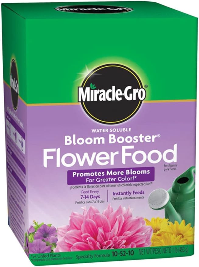 Miracle-Gro 1-Pound 1360011 Water Soluble Bloom Booster Flower Food, 10-52-10, 1 Pack