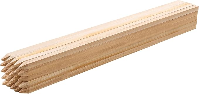VEVOR Wooden Garden Stakes, 25 Pcs 36x0.75x0.75 in Survey Grading Stakes, Garden Ground Stake with Sharp Point, Fir Wood Plant Support Stake, Sign Posts for Silt Fence Backyard Boundaries Baselines