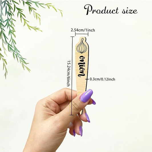 arricraft 15 Pcs Wood Plant Labels, 15 Styles Garden Labels Sign with Vegetable Patterns Vegetable Name Tags Wooden Markers for Indoor and Outdoor Plants Vegetables Seed Potting 6×1inch
