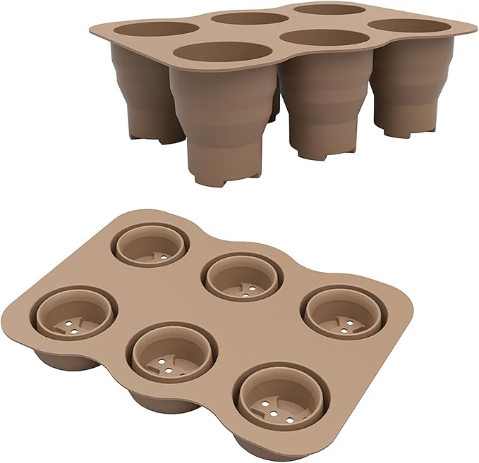 Seed Starter Trays, 2 Pack 6 Cells Seed Starter Kit, Silicone Plant Germination Trays Gardening Starter Kit, Reusable Seed Starter Tray for Plant Germination, Seeds Growing