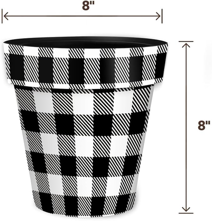 Briarwood Lane Black and White Buffalo Check Small Planter