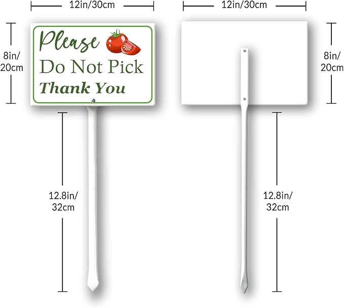 Boylee (8X12) IN Please Do Not Pick Tomato Thank You Yard Sign With Stake Rustproof Aluminum Fruit Vegetable Signs Stand for Home Orchard Garden Outdoor Decoration