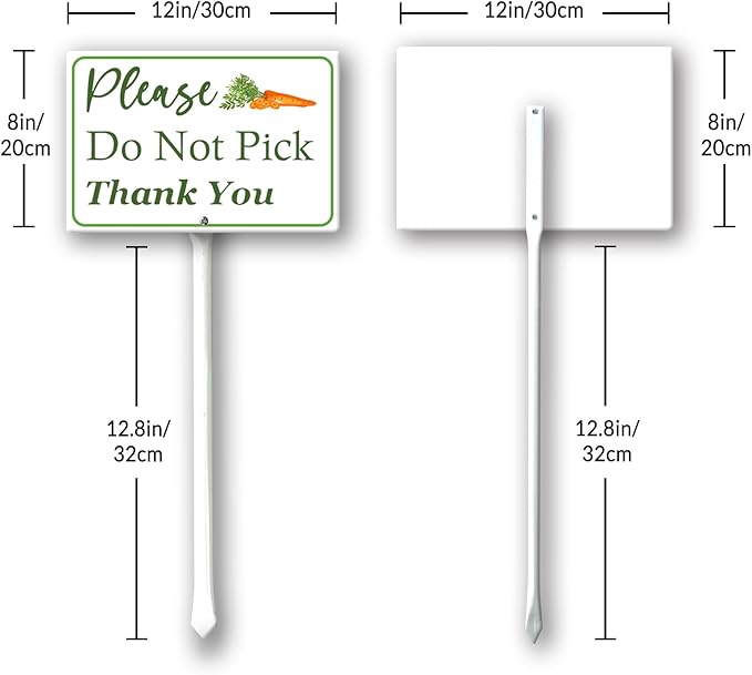 Boylee (8X12) IN Please Do Not Pick Carrot Thank You Yard Sign With Stake Rustproof Aluminum Fruit Vegetable Signs Stand for Home Orchard Garden Outdoor Decoration
