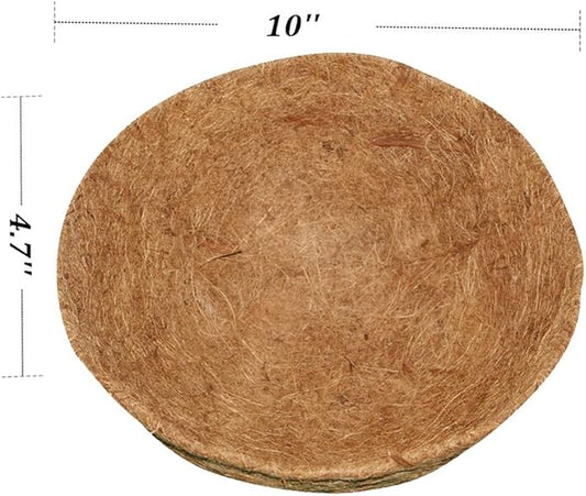 4PCS Coco Liner for Hanging Basket - 10 Inch Round - 100% Natural Planter Liner Replacement