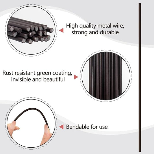 20Pcs Plant Stakes,Plant Sticks,Garden Brown Bendable Single Stem Plant Support Stakes for Indoor and Outdoor Plants,Potted Plants,Flowers Orchid Peony Rose-18 Inches