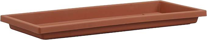 The HC Companies Venetian Rectangular Plant Tray - Lightweight Plastic Plant Saucer - Plant Drip Trays for Drainage - UV Resistant Pot Saucer for Indoor & Outdoor Use (17.5" Clay, Pack of 1)