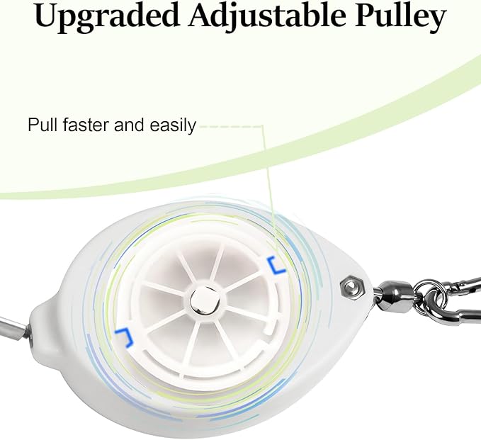 2Pcs Upgraded Heavy Duty Retractable Plant Hanger,Plant Pulleys for Hanging Plants,Easy to Raise and Lower,Auto Lock,Adjustable Hook for Garden Baskets Pots,Birds Feeder and Wind Chime,White