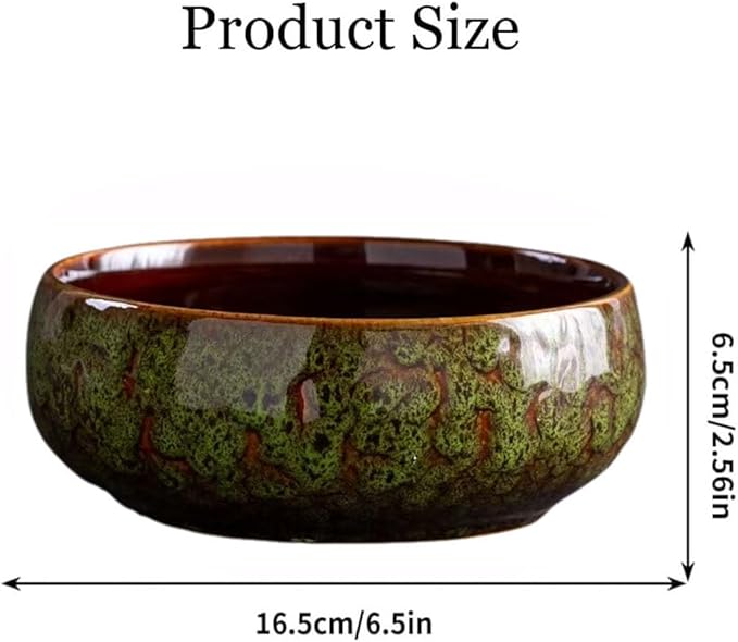 Lotus Bowl Planter, Lotus Bowls for Planting in Water Indoors, Bonsai Bowl Lotus Flower Seeds, Ceramic Planters for Indoor Plants (Green)