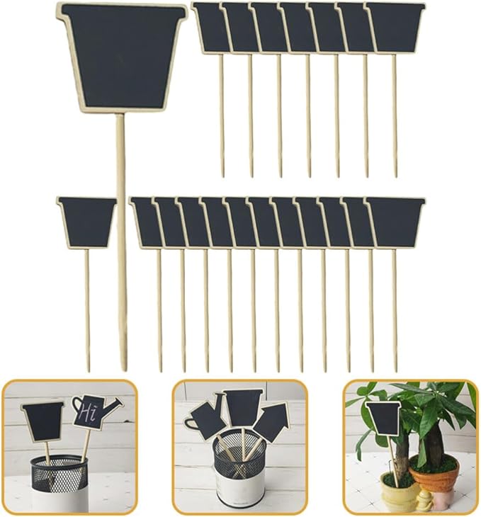HOMSFOU 20pcs Mini Chalkboard Signs Small Chalkboard for Back to School Decorative Food Labels for Party Buffet