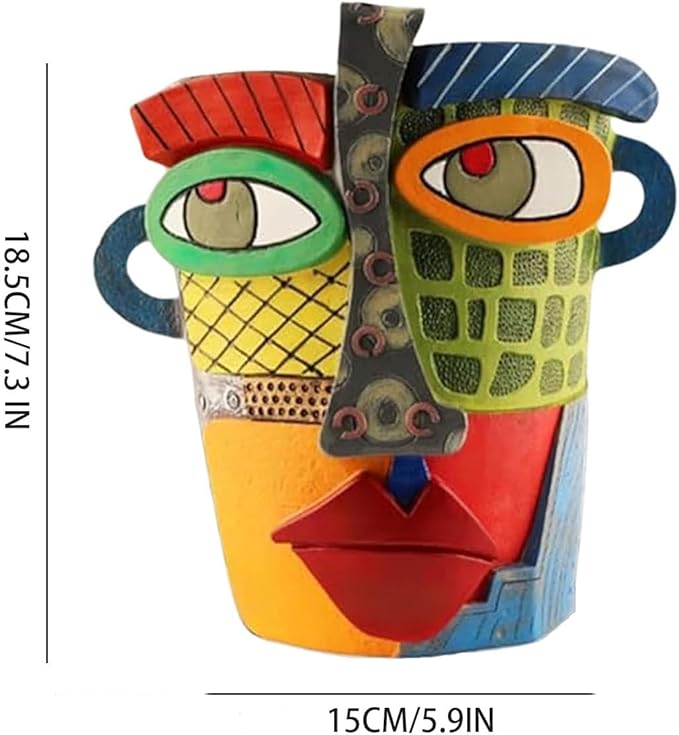 Picasso Brutalist Abstract Beauty Face Flower Pot, Head Planter for Indoor Plants, Funny Abstract Planters