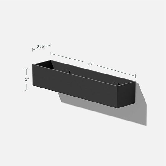 Veradek Forma Series Trough Hanging Planter - Rectangular Planter for Window Sill/Wall Decor | Made from Plastic-Stone Material | Modern Décor for Succulents, Indoor Small Plants